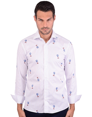 White Striped Aero Mend Dress Shirt