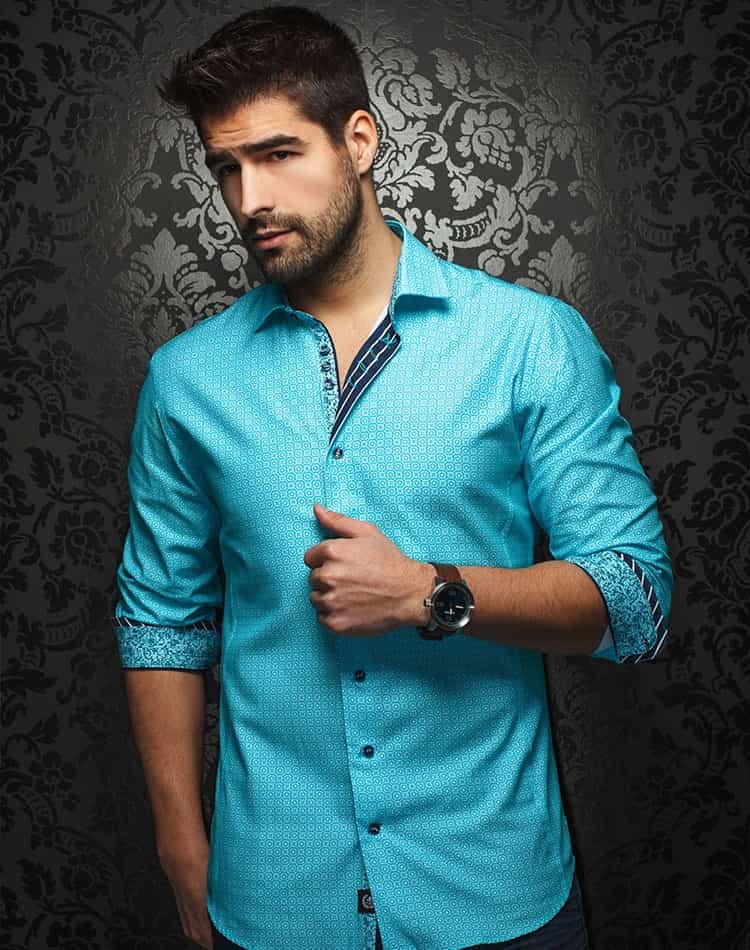 Shop Men - Turquoise Sport Shirt | Luxury Dress Shirt