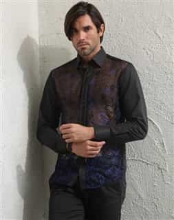 Men Luxury Blue Transparent shirt