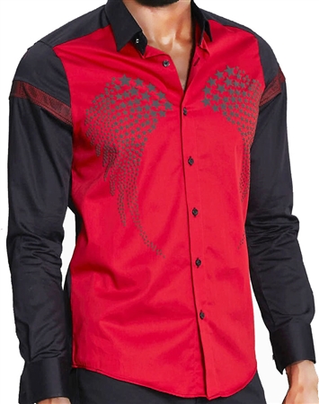 Fashion Shirts: Men Black Red Fashion Casual Shirt