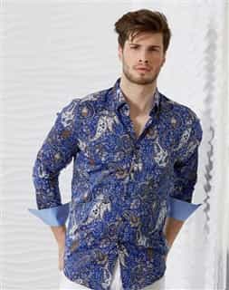 Paisley Dress Shirt | Men Paisley Dress Shirt Blue