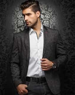 Shop Men | Men's Black Stretch Designer Sport Coat