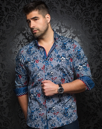 Au Noir Dress Shirt | Garnett Blue Red