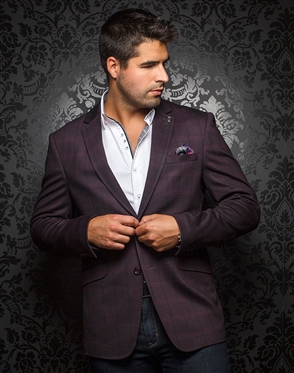 Luxury Men's Stretch Blazer - Gatsby Burgundy