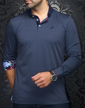 Au Noir Polo Goldoni Navy Red