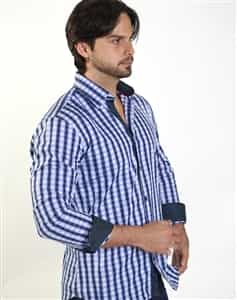 Stripe Casual Shirt: men navy Casual stripe shirt