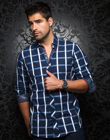 Designer Dress Shirt: Griffin Navy