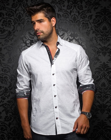 Designer Dress Shirt: Herrera White