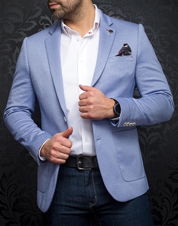 Au Noir Blazer Hoffman Light Blue