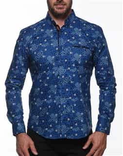 Trendy Button Down - Blue Floral