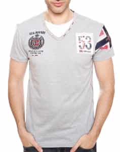 Geographical Norway Grey Flag T-Shirt