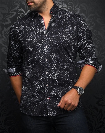 Men fashion button up shirt  |black