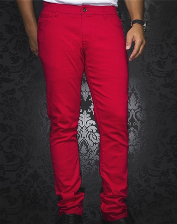 Sporty Red Slim Fit Jeans