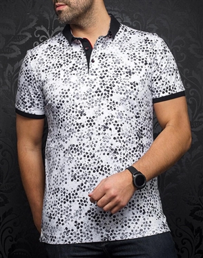 Men fashion polo shirt | white black