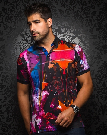 multi colored Polo -Lamar black multi