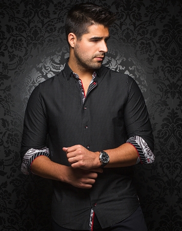 Luxury Black White Button Down