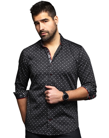 Men fashion button up  shirt  | black