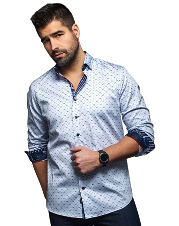 Men fashion button up  shirt  | light blue