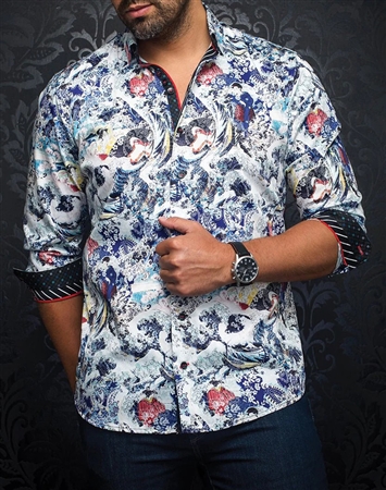 Men fashion button up shirt  |multi