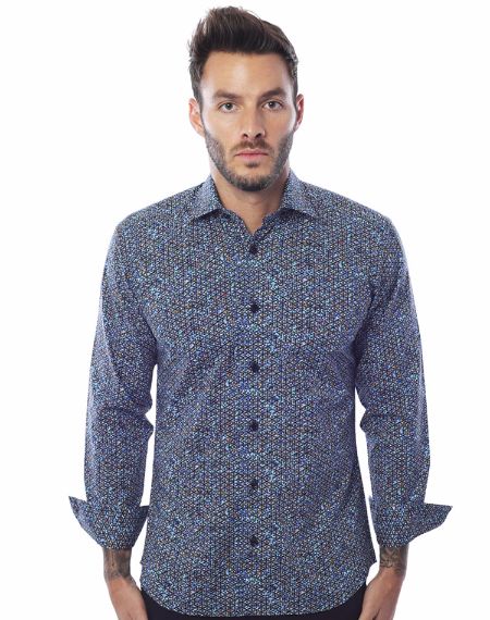 Aqua Multicolor Dress Shirt