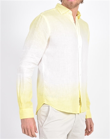 Yellow Linen Flower Print Shirt|Eight-x Luxury Linen Shirt