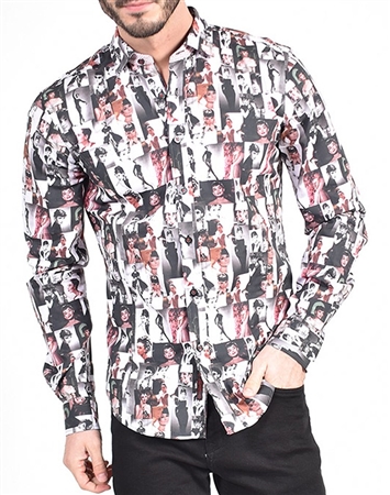 Audrey Hepburn Print Shirt|Eight-x Luxury Long Sleeve