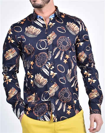 Native Dream Catcher Print Shirt|Eight-x Luxury Long Sleeve