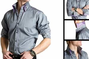 Maceoo Shirts Folye Grey Purple