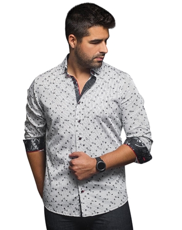 Men fashion button up shirt  | white