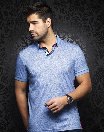 Au Noir Polo | Mayfield Light Blue