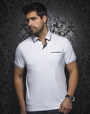 Au Noir Polo | Mercury White