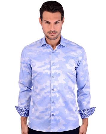 Perfect Blue Men’s Cotton Dress Shirt