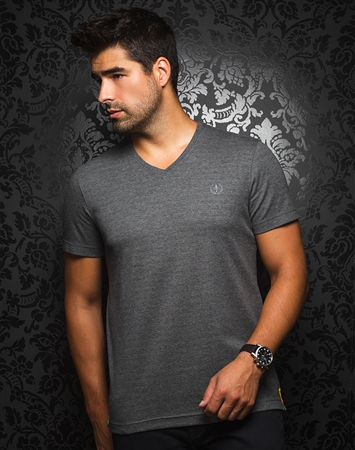 Sporty V-Neck Shirt - Charcoal T-Shirt