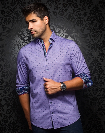 Designer Knit Dress Shirt: Milos Lavender