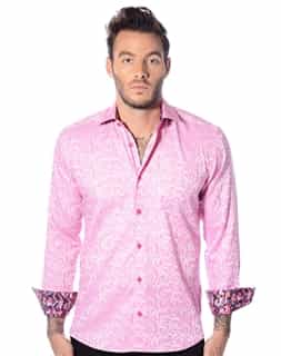 paisley shirt Men Designer Pink Paisley Shirt