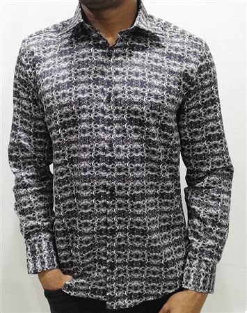 Unique Black Gray Luxury Dress Shirt