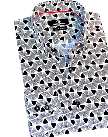 Black White Geometric Print Shirt