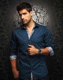 Luxury Fashion: Men Navy Fashion Luxury Designer Shirt