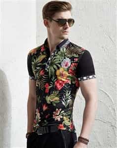 Men floral polo shirt