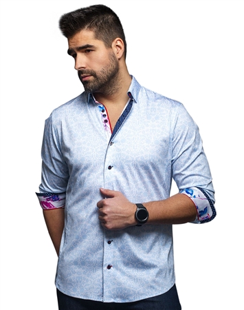 Men fashion button up shirt  | light blue