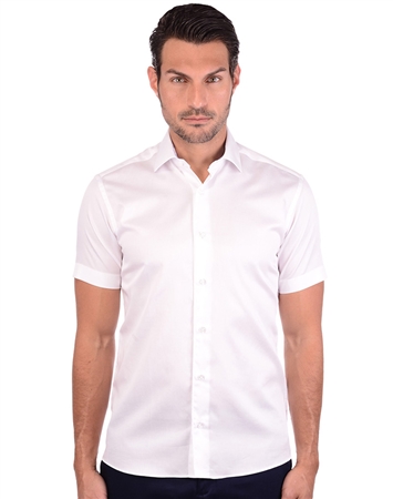 Clean-Cut White Cotton Luxury Shirt