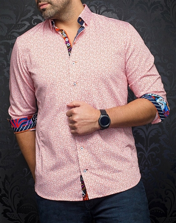 Men fashion button up shirt  |orange