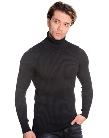 Designer Turtleneck Sweater - Black