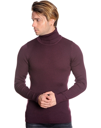 Luxury Turtleneck Sweater - Burgundy