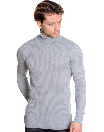 European Fashion Turtleneck Sweater - Grey