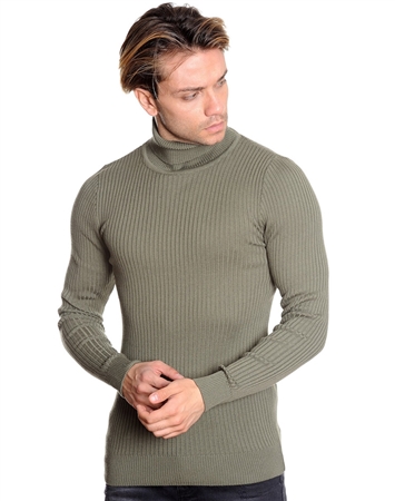 Luxury Fashion Turtleneck Sweater - Olive