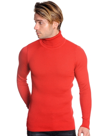 Luxury Fashion Turtleneck Sweater - Red