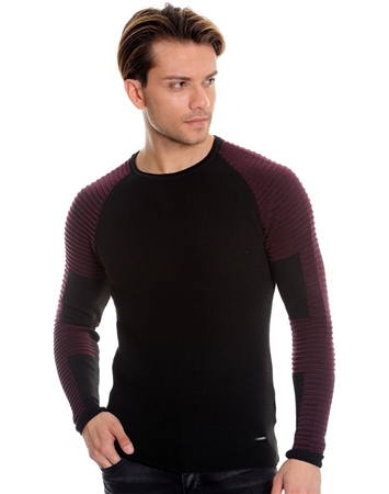Modern Black Burgundy Light Sweater