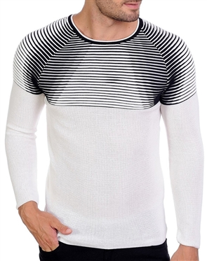 European Fashion Lightweight Knitwear Sweater - White Black