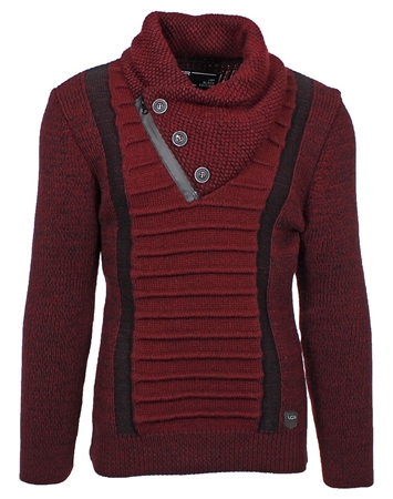 Designer European Sweater In Burgundy